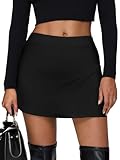 Women's Leopard Print Mini Skirt Short Skorts Elastic Waistband Sexy Bodycon Pencil Cheetah Club Skirts with Shorts (Black, Medium)