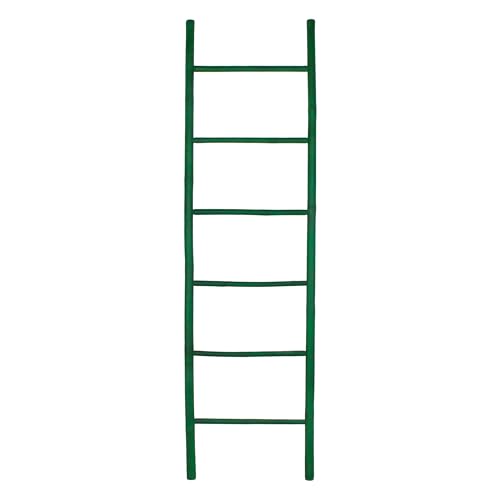 Brigros - Scala Decorativa In Legno Di Bambù Con 6 Pioli 50x190 Cm, Porta Asciugamani Bagno Da Terra, Arredo Bagno Dal Design Naturale Del Bamboo Disponibile In 3 Colori Diversi (Verde)