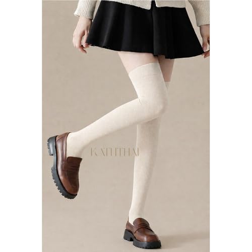 Image of Kaththai Wool Warm Thigh High Socks for Women | Soft & Breathable Knit Thermal Leg Warmers | Versatile Multi-Way Wear, Knee-Length | Winter & Fall Essential
