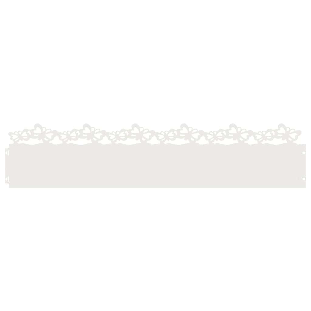 Bordure de pelouse 10 pièces 103 x 0,05 x 22 cm Acier Blanc