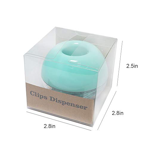 Multibey Mint Green Paper Clips Magnetic Dispenser Holder 28Mm Small Size, 100Pcs Per Box #TOP6