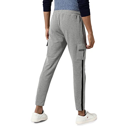 Image of CAHOOT Men's Solid Grey Regular Fit Trackpants for Casual Wear | Angled Open Pockets | Elasticated Waist | Trackpants Crafted with Comfort Fit & High Performance for Everyday Wear