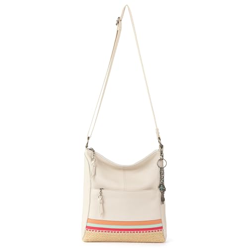 The Sak Lucia Leather Crossbody Purse - Premium Leather Women's Handbag for Everyday & Travel - Cross Body Bag With Zipper Closure & Adjustable Shoulder Bag Strap - Vibrant Block Espadrille