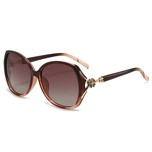 Lunettes de soleil polarisées pour femme au style vintage grand format