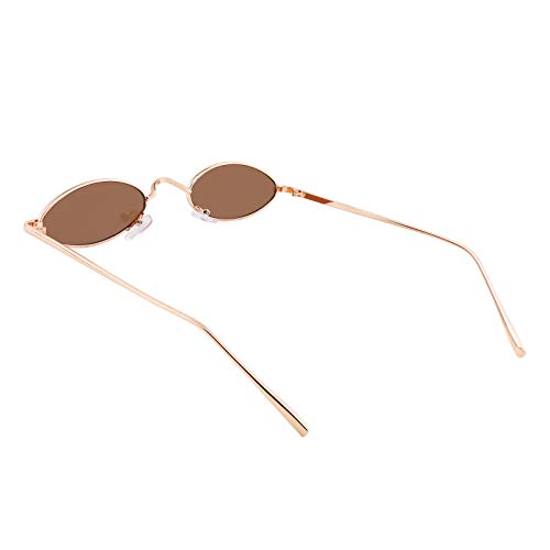 FEISEDY Vintage Small Sunglasses Oval Slender Metal Frame Candy Colors B22773