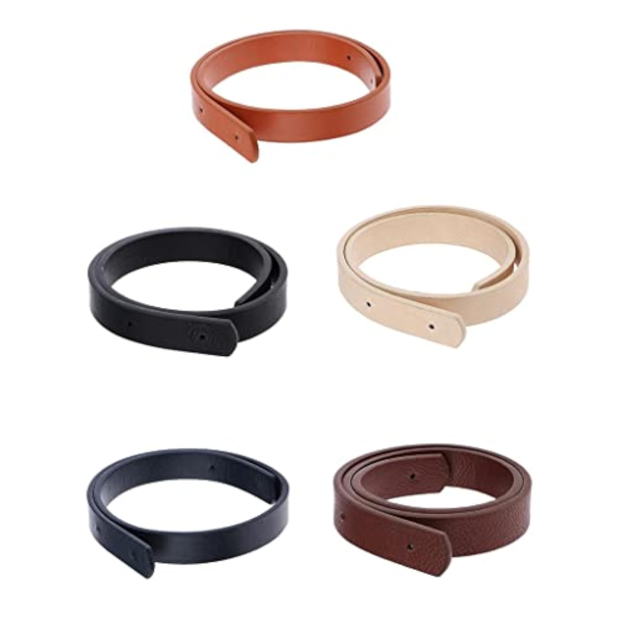 3x Detachable Handbag Handle Bag Belt, Dark Brown