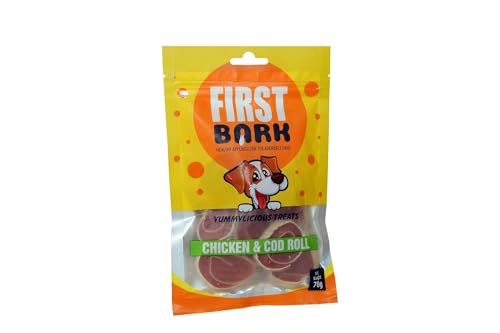 FirstBark Chicken Jerky Dog Treats, Human Grade High Protein Chicken, Fully Digestible Healthy Snack & Training Treat, Free from by-Products & Gluten, Chicken & Cod Roll (12 X 70g) Sold by DogsNCats (B08P7HPSCC) Amazon Price History, Amazon Price Tracker