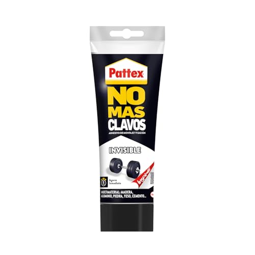 Pattex No Más Clavos Invisible, pegamento resistente transparente, pegamento extrafuerte para madera, metal y más, adhesivo...