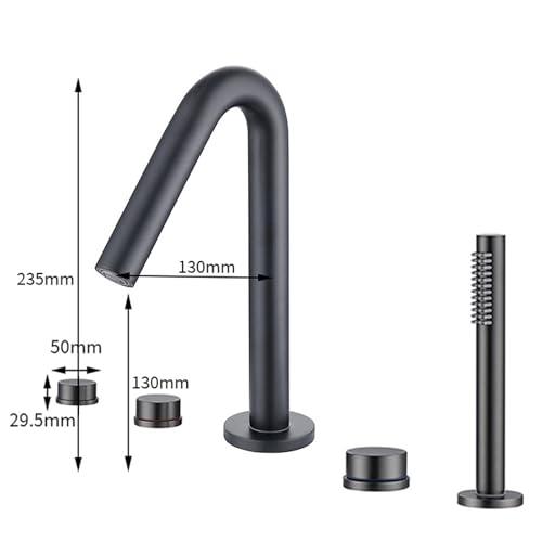 Mitigeur de baignoire double levier avec douchette pour simplifier le rinçage - 3