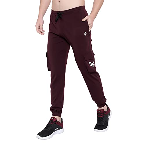 Image of BLUE STAR SHARK Men's Premium Stretchable Cargo Joggers | Regular Fit, Stylish Track Pants with Pockets | Soft Smooth Feel, Logo on Front, Comfortable Everyday Wear