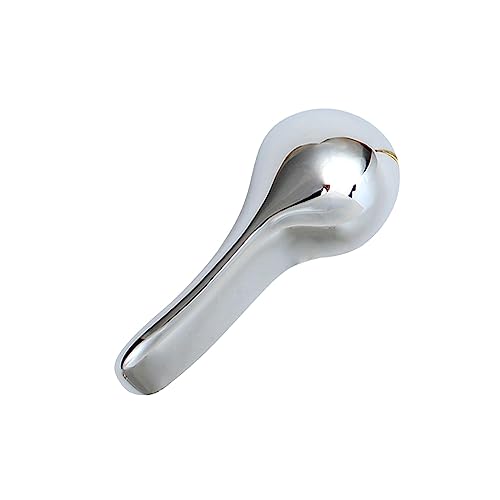 Toilet Tank Flush Lever Toilet Handle Front Mount Brass Flusher Arm Zinc Handle Universal Decorative Replacement Tool (Silvering)
