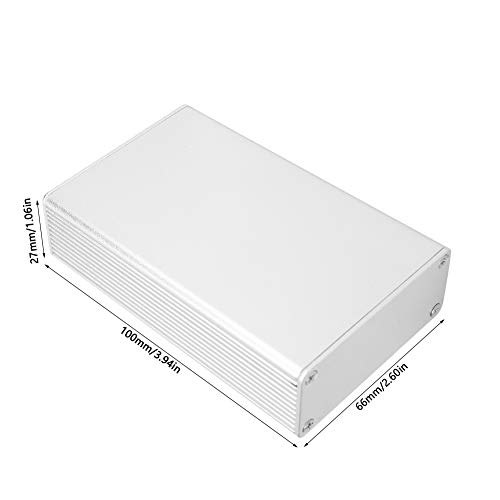 Aluminium-Gehäuse, ALUMINIUM-KÜHLBOX INTEGRIERTES ELEKTRONIKGEHÄUSE FÜR PCB-PLATTE GPRS DIY-PROJEKT SAND SILBER 27X66X100MM Box für Heimwerker