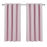 ✅BLACKOUT & DISEÑO MODERNO - Cortinas opacas de color liso tiene ollaos que te facilitan colgarlas y deslizarlas. Nota: Las cortinas de color más oscuro quitan más luz