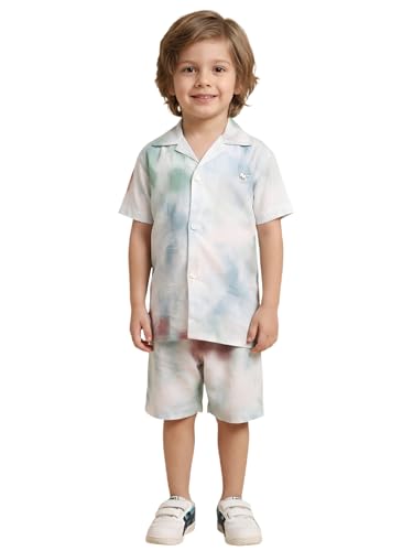 Image of POLKA TOTS 100% Cotton Co-Ord Set for Boys | Half Sleeve Shirt & Shorts Beach Outfit for Kids | Ultra-soft & Breathable Summer Clothes for Toddler & Baby Boy | Casual Dress & Printed Nightwear Set