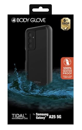 Body Glove Tidal Waterproof Phone Case for Samsung Galaxy A25 5G - Black/Clear