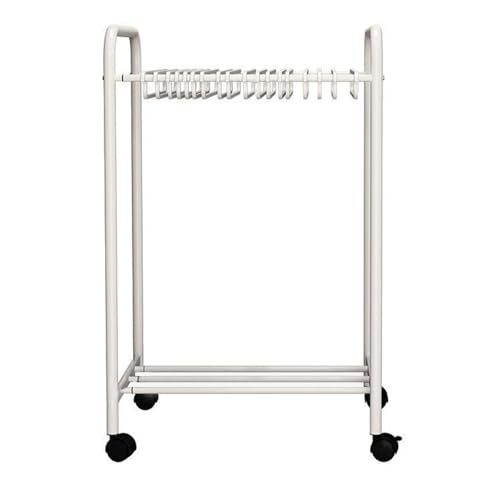 Porte-vêtements avec roulettes au design blanc élégant et épuré