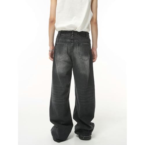 Pantalon en Denim Ample à la Coupe Rétro Américain et Longueur Maxi