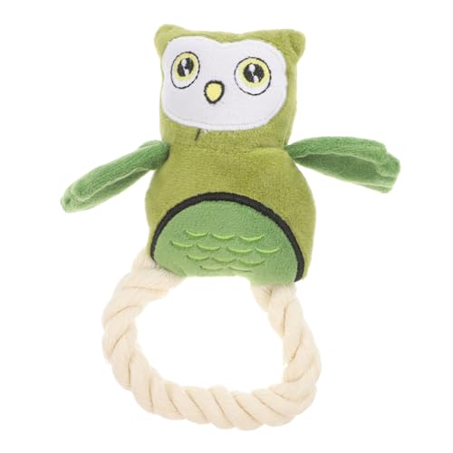BELLIFFY リアルなフクロウの音の犬のおもちゃインタラクティブなぬいぐるみペットのおもちゃ噛んで遊ぶ丈夫な綿ロープのおもちゃ