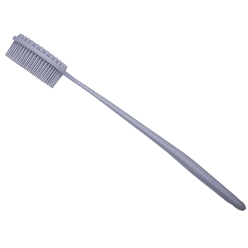 Image of DNC Soft Silicone Back Scrubber Shower Bath Body Brush with Long Handle, BPA-Free, Hypoallergenic, Eco-Friendly (Gray)