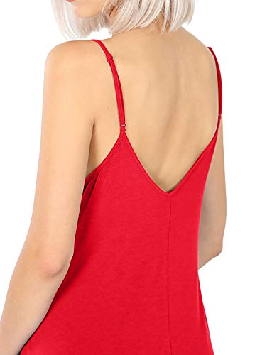 Image of ALLLA Women's Lightweight Flowy Summer Dress - Adjustable Strap Knee Length Dress with Side Pockets. Casual, Beachwear