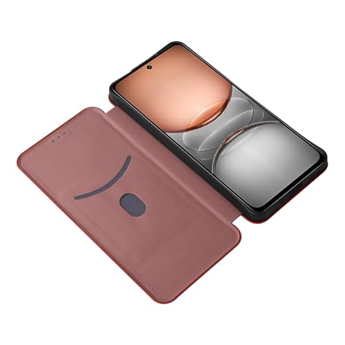 Coque Oppo Realme C75 4G fibre de carbone polycarbonate coque antichoc marron