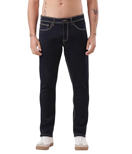 Image of TURMS Men's Cool Tech Jeans All Degree Anti Odor UV Protectant Travel Edition Mid Rise Denim Pants | Stretchable Comfort Cotton Rich