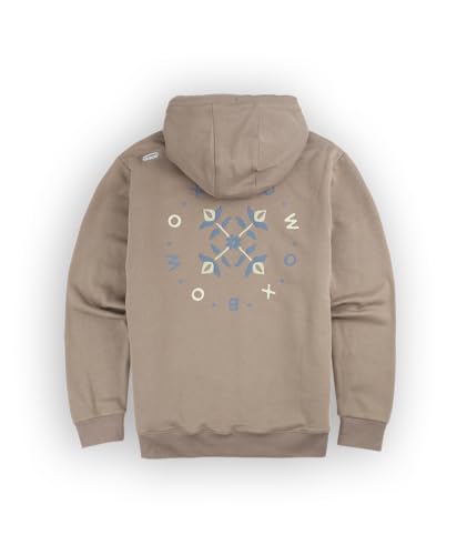 OXBOW Sweat Capuche Doublure Sherpa Circle Hiver 2025 Motif sur Le Dos, Col Rond, Zippé, avec Capuche