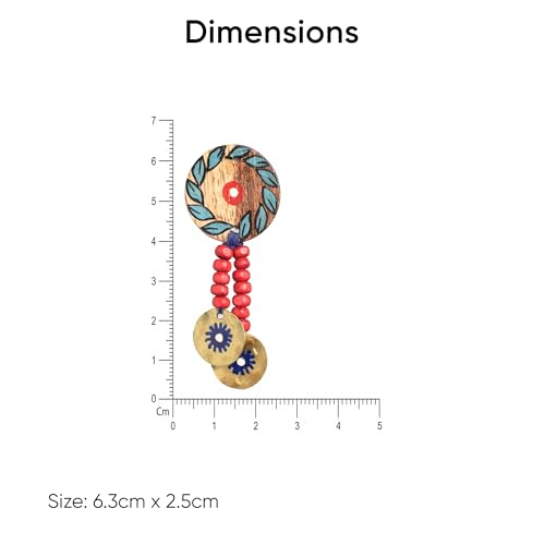 Image of Royal Queen & Empress Handcrafted Tribal Dhokra Earrings Collection for Women - Wooden, Fabric & Round Statement Ethnic Designs in Multiple Colours