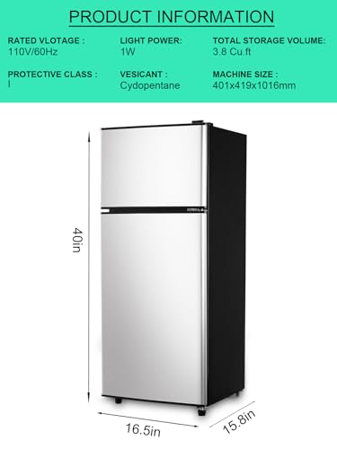 Image of F.W.WOOLWORTHS Refrigerator with Freezer 3.8 Cu.Ft Silver