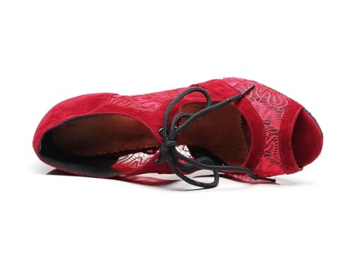 Chaussures jazz femme rouge talon 7.5cm amorti et pivot