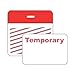 Brady 95668 SecurAlert Color Card Clip-on Badge, 3 x 3 inches Red, Legend: Temporary (500 Badges)