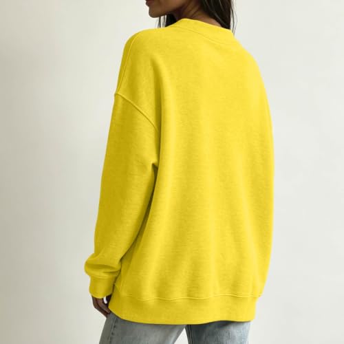 Crew Neck Sweatshirts Women Fall Y2k Vintage Fleece Oversized Sweatshirt - image 3