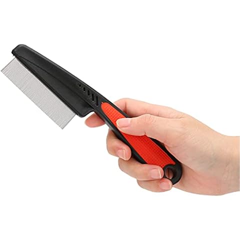 Lice Combs, Stainless Steel Fine Tooth Comb Lice Comb Professional Head Lice Nit Removal Hair Comb for Kids Adults Pets Dog Long/Short Hair Cover