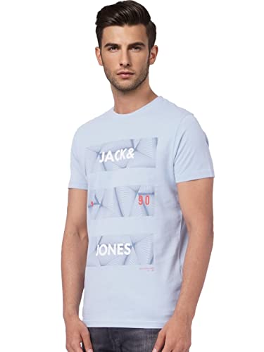 Image of JACK & JONES Men's Placement Print Slim Fit Round Neck T-Shirt