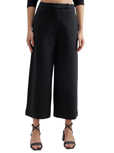 Image of Tokyo Talkies Wide Leg Relaxed fit Cullotes |Ultra Soft, Elasticated, High Waist, Wrinkle Free Trousers |All Day Wear