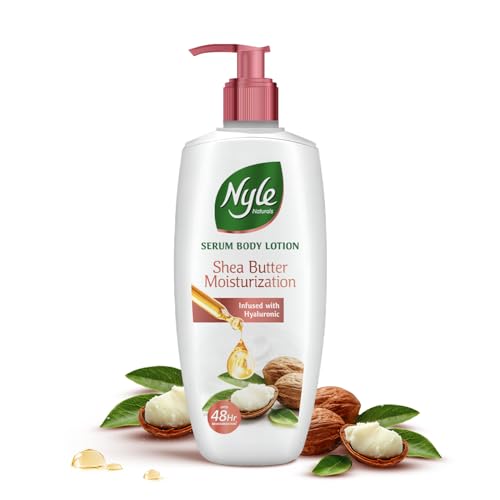 Image of Nyle Serum Body Lotion for All Skin Types | Shea Butter + Hyaluronic + Vitamin B5 | Lightweight, Non-Sticky | 48H Moisturization | Deep Nourish & Soft Skin | 400ml