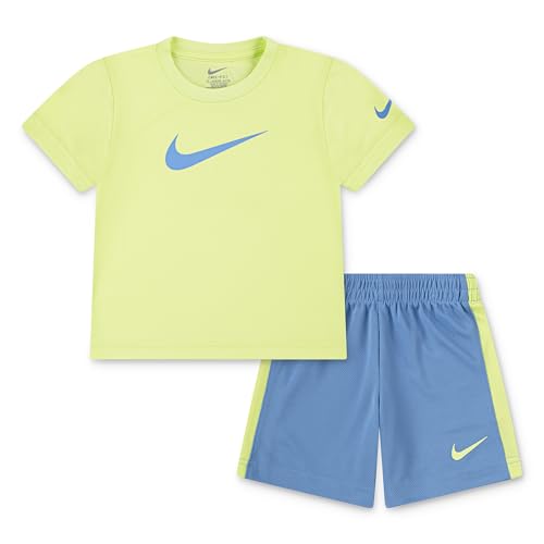 Image of Nike Boys' Dri-FIT Swoosh Logo T-Shirt and Mesh Shorts 2-Piece Outfit Set