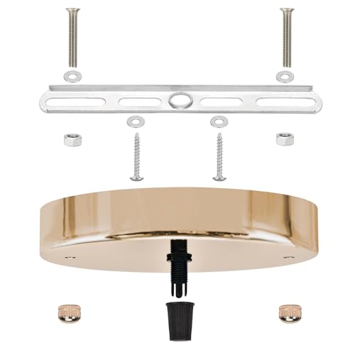 Image of Sangle Sopffy Pendant Light Canopy Kit, 4.7 Inches Ceiling Lighting Canopy Kit with All Mounting Hardware Modern Chandelier Ceiling Plate Cover for Pendant Lighting Fixtures (French Gold, 4.7 inch)