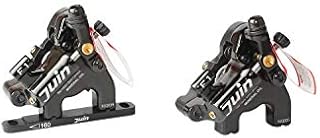 Juin Tech F1 Cable Actuated Hydraulic Bicycle Bike Disc Brake Caliper Set Extra Lightweight Hybrid Brake Set for Flat-Mount Road/Cyclocross/Gravel/E-Bike/Folding Bike use w/160mm 6
