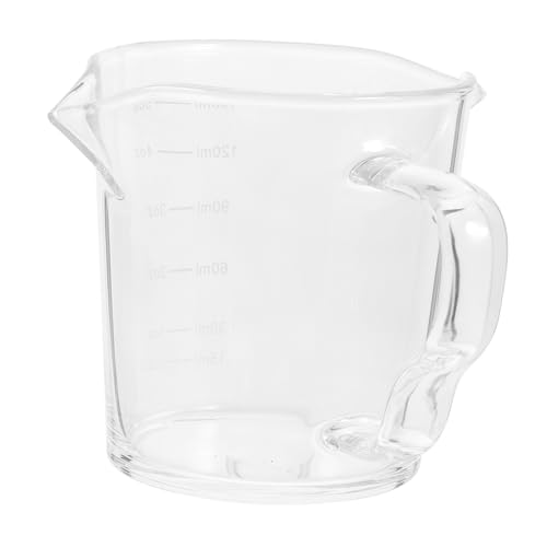 Luxshiny Glass Milk Frothing Pitcher Cup Multi Function Jug for Coffee Milk Yogurt Sturdy Smooth Drinking Glass Space Saving Kitchen Essential