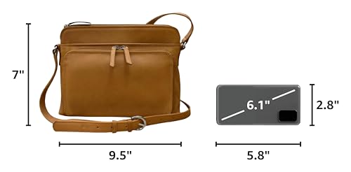 Image of ili New York Genuine Leather Crossbody Bags for Women - Premium RFID Blocking Shoulder Bag Organizer with Adjustable Strap