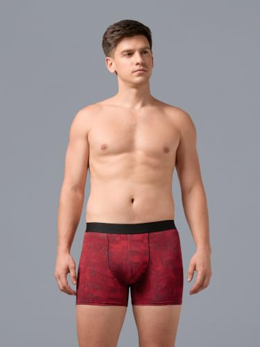 Image of TECHNOSPORT Men's Colorblock Trunks Underwear with ElastoLITE 4 Way Stretch Lightweight Breathable Moisture Wicking Soft Anti Odour Anti Microbial Comfort Fit Boxer Briefs Innerwear for Men