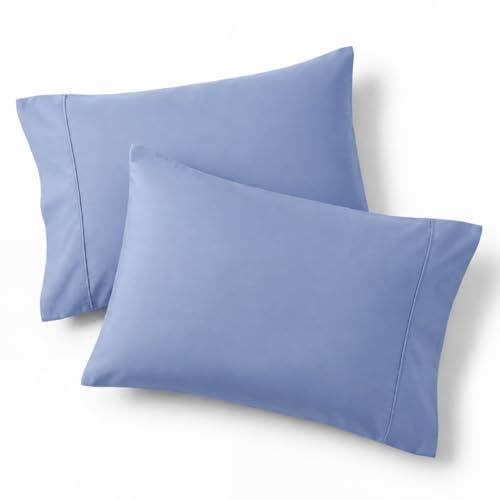 Image of Bedsure King Size Pillow Cases Set of 2 - Slate Blue Brushed Microfiber Pillowcases 2 Pack, Super Soft Pillow Case Cover with Envelope Closure for Kids, Wrinkle, Fade Resistant, 20x36 Inches
