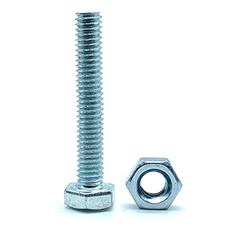 DOJA Barcelona | Tornillos con Tuerca | 25 Tornillos Hexagonales con 25 Tuercas | M8x80mm | en Acero Galvanizado | Tornillos y Tuercas, Tornillo Roscado y Tuerca, Pernos Con Tuerca, Cabeza Hexagonal