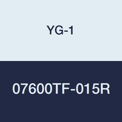 YG-1 07600TF-015R Carbide Corner Radius End Mill, 4 Flute, Regular Length, YG:Tylon F Finish, 4