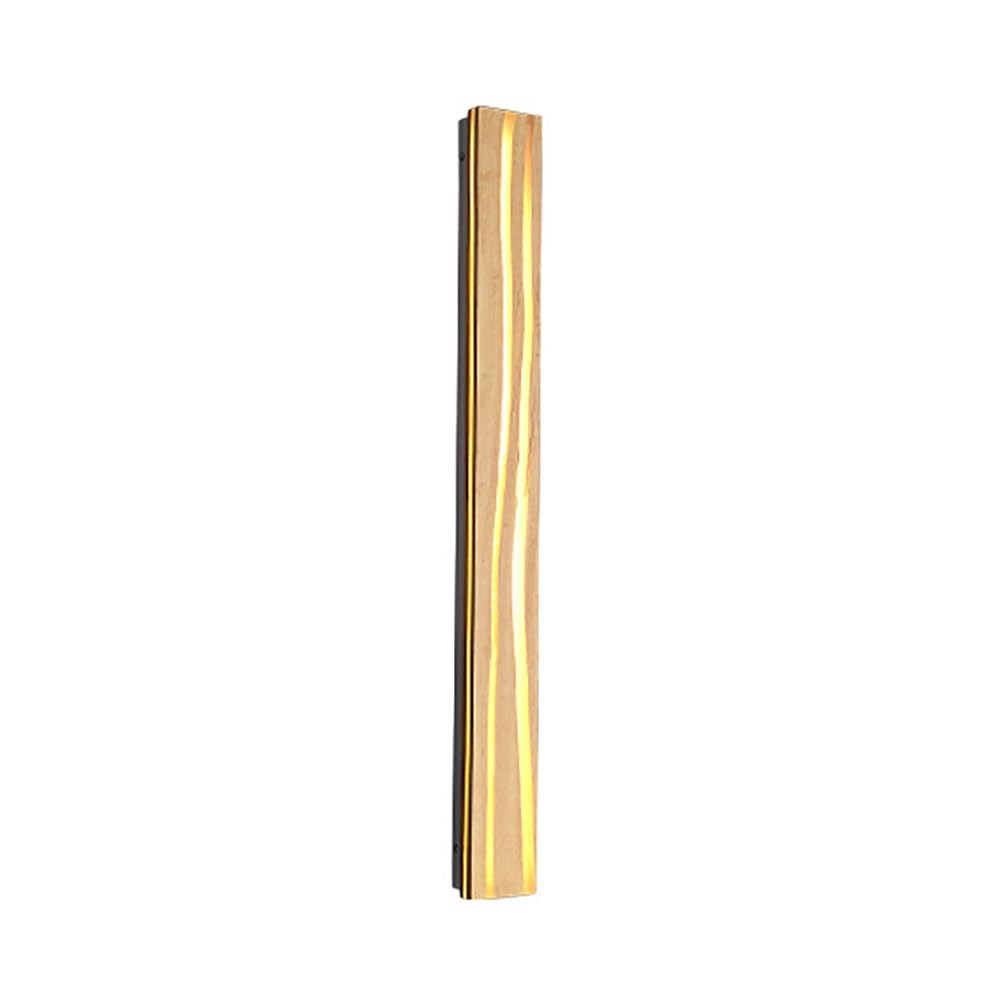 OZBMA Linear Wood Long Wall Sconce Dimmable LED Light Japanese-Style Bedside Lamp for Bedroom Hallway Living Room Foyer Porch Lantern(100cm/39.3in) (size_name 46cm/18.1in)