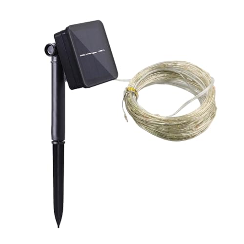 dmqdu - Guirnalda de luces LED con energía solar, luces solares de Navidad para exteriores | Guirnalda de luces multicolor de energía solar, 8 modos con control remoto | Luces de tubo de cuerda