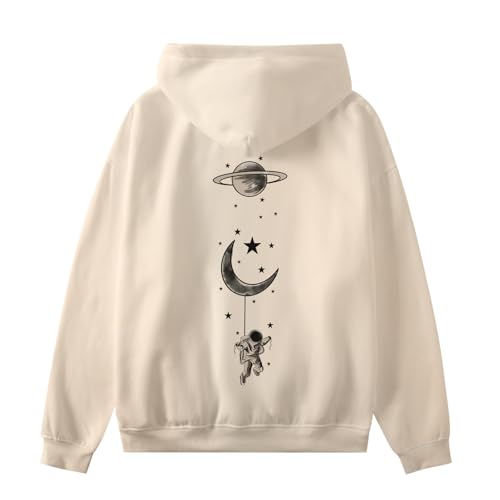 Mens Moon Graphic Oversized Hoodies Planet Hooded Sweatshirt Astronaut Print Sweatshirts Aesthetic Hoodie For Men4