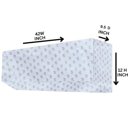 Image of NANDINI FABRICSᵀᴹ || AC cover Air Conditioner Cover For 1.5 & 2 Ton Split Ac,Ac Cover,Folding Adjustable Elastic Stretchable, Water Proof For All Company Model(Multidesign) Pack Of 1, Polyester