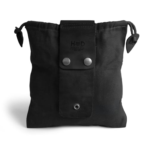Image of Hide & Drink, Foraging Pouch (Collapsible) for Hiking, Treasures & Seashells Bag, Easy Looping Around Belts, Grocery Storage, Waxed Canvas, Handmade
